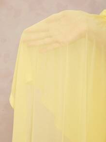 Lumalex Frühlingsausflug Fee Elegant Sommerurlaub Ostern Bohemian BOHO Meer Strand Heiß Draußen Reich Geschichtet Hochzeitssaison Bankett Coming-of-Age Zeremonie Strand Meer Trägerlos Ausgehöhlt Hoch Geschlitztes Kleid Für Damen, Buttergelb - Gelb - Übersicht 8