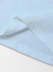 SHEIN Qutie Women's Strawberry Jam Print Crew Neck Short Sleeve T-Shirt - Baby Blue - View 5