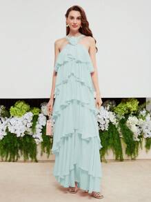 MOTF PREMIUM STEREO FLORAL TIERED LAYER DRESS - Mint Green - View 6