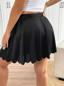 SHEIN Frenchy Plus Size Black Casual Versatile Shorts For Women With Anti-Flashing Design, Summer - Black - View 2