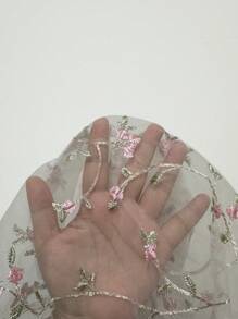 Lunelith SHEIN Lunessa Women's Floral Embroidery Mesh Sheer Halter Neck Camisole