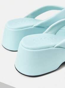 MOTF PREMIUM TOE POST PLATFORM THICK SOLE SANDALS - Baby Blue - View 5