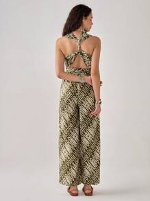 Florisole Women's Boho Vacation Sleeveless V-Neck Jumpsuit Pants