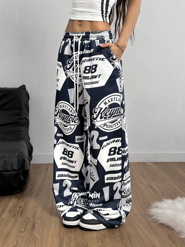 Coolane Women's Couple Costumes Date Night Valentine Day  I Love You Graphics Elastic Waistband Joggers Pants