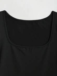 SHEIN Clasi Abito midi con vita arricciata e linea ad A in stile retrò francese, di alto livello, in stile europeo e americano