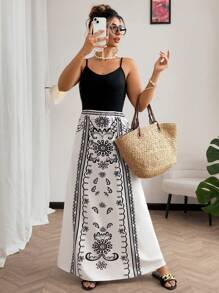 Flirla Đầm dài màu đen thanh lịch gợi cảm cho nữ cỡ lớn, Xuân/Hè - Nhiều màu - Xem 5