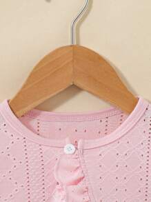 SHEIN Vintaside Kids Infant Girl Textured Fabric Comfortable Versatile Daily Casual Lightweight Jacket, Spring/Summer