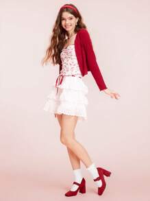 CUCCOO DOLLMOD 百搭时尚方头粗跟玛丽珍鞋 - 酒紅色 - 查看 10