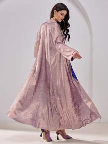 Al Najma Women's Simple & Fashionable Arabic Style Abaya Suitable For Summer, Modest Robe - Mauve Purple - View 2