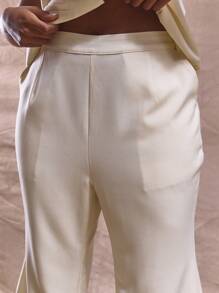 MUSERA Plus Size Mid Rise Fitted Flared Trousers Bottom Only Cute Elegant Business Casual Graduation Graceful Formal Brunch Holiday Classy Casual Dailywear Everyday Wear Business Casual Formal Graceful Brunch Autumn Winter Fall