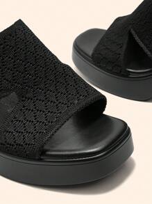 CUCCOO BASICS Black Minimalist Square Toe Thick Heel Mid Heel Elegant Comfortable Slip-On Pumps, Versatile For Work, Casual, Date, Formal Events For Christmas Spring Shoes - Black - View 3