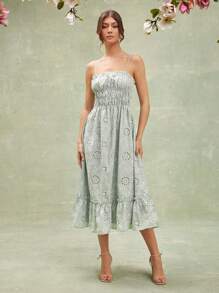 L'Amorae Vestido estilo casual de vacaciones de unicolor con bordado calado