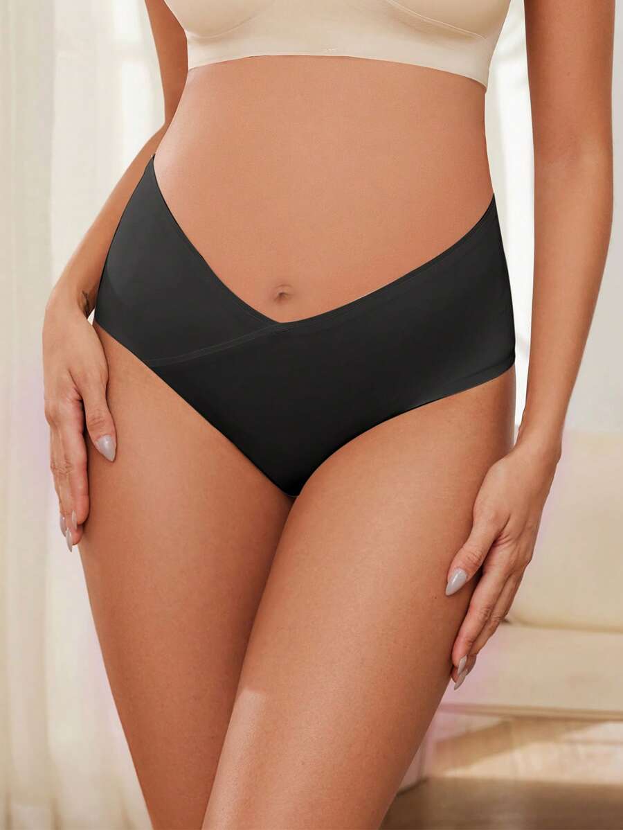 BloomMama Maternity Solid Color Seamless Comfortable Brief