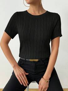 Calvaya Dames Zomerkleding Casual Korte Mouw Gebreide Trui Tops