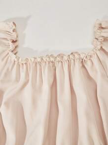 SHEIN Đầm chắp vá cổ vuông dài tay màu đơn giản thời trang cho bé gái tuổi teen - Nhiều màu - Xem 7