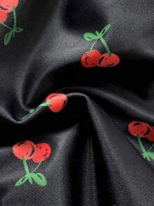 Swim Mod 女士夏季沙滩碎花吊带性感比基尼泳装套装 - 黑色 - 查看 5