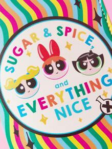THE POWERPUFF GIRLS X SHEIN Fashionable & Cute Blossom, Bubbles, Buttercup Pattern Passport Holder