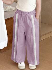 DAZY Girls' Long Pants, Autumn Young Girl Clothes - Purple - View 5