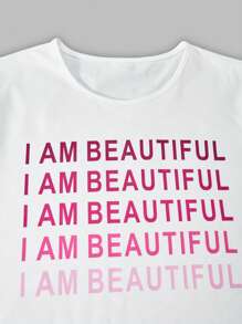 2 pièces Ensemble T-shirt à manches courtes et jupe avec poches, imprimé lettres pour adolescente, printemps/été. Mignon et dynamique pour des rassemblements informels - Multicolore - Voir 6