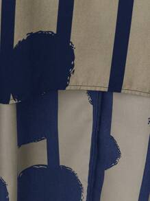 Rusticease 大码女式 2 件套几何印花圆领长袖不对称下摆上衣和裤子，休闲，冬季套装 - 藏蓝色 - 查看 11