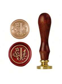 1 Pc Letter A-Z Wax Seal Stamp With Wooden Handle, Student Personalized Hand Account Wax Seal Paint Copper Head, Seal Wax Stamp Letter Paper Envelope Gift Invitation Card Sticker Hand Account Seal