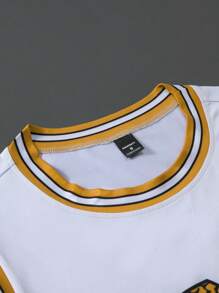 Manfinity Sporsity Camiseta de tirantes casual de verano para hombres con bloqueo de color e impresión de letras y números