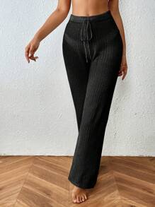 Swim Vcay Pantaloni da donna a tinta unita con coulisse e nodo davanti
