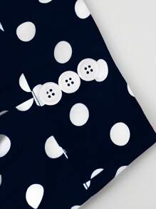 Franclia 女士圆点印花腰部纽扣设计优雅裙子