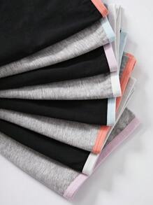 SHEIN 8pcs/Pack Teen Girls Plain Cotton Briefs, Comfortable & Soft - Multicolor - View 4