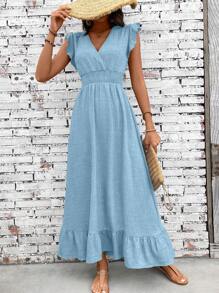 SHEIN Clasi 女士休闲松紧腰长裙，简约设计，适合度假