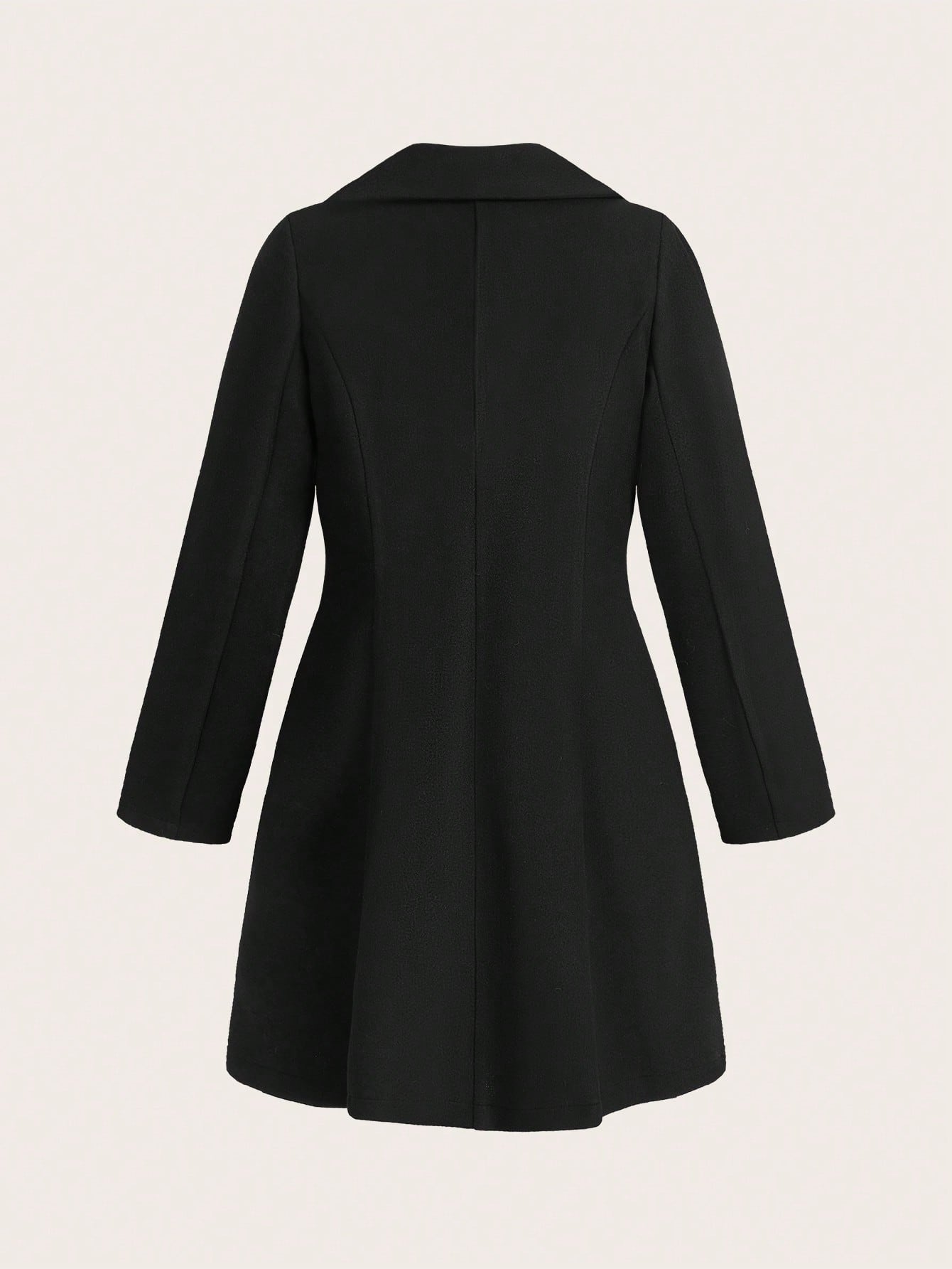 SHEIN Unity معطف صوفي عادي ذو ياقة منفرجة مزدوج ال...