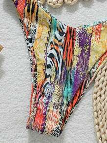 Swim Vcay Women's Sexy Tiger Pattern Bikini 2 Pieces Swimwear Set For Summer Beach