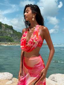 Opulessa Women Simple Cropped Halter Top, Suitable For Summer Beach - White - View 5