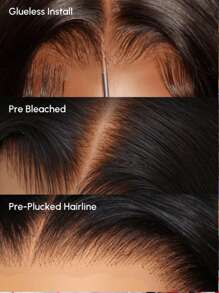 7x5 Bye-Bye Knots™ Lace Front Black Fluffy Natural Loose Wave Curtain Bangs Wig Frame Face Pre Cut Pre Bleached Pre-Plucked 100% Human Hair Wear Go Glueless Wigs For Women - SNatural - View 4