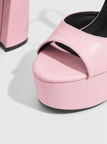 Cuccoo CUCCOO LuxiPop Sandalias elegantes de plataforma con tacón grueso y blanco, impermeables y de moda