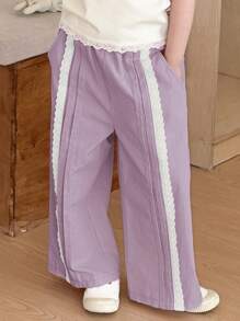 DAZY Girls' Long Pants, Autumn Young Girl Clothes - Purple - View 3