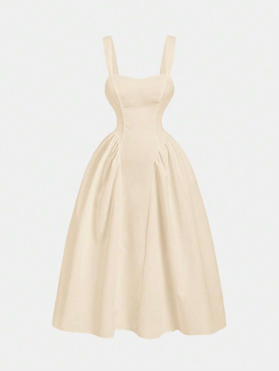 SHEIN MOD 大码女式休闲宫廷复古风格伞形下摆吊带裙女士优雅连衣裙女士舞会礼服女士优雅连衣裙女士连衣裙复活节女士复活节连衣裙女士长裙女士复古连衣裙，毕业礼服