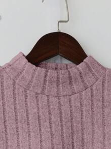 SHEIN Essnce Thermal Lined Slim Fit Women's Casual Mock Neck Long Sleeve T-Shirt