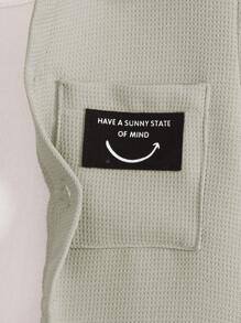 SHEIN Mirajuku Young Boys' Short Sleeve Top And Pants Set With Patches - Grey - View 5