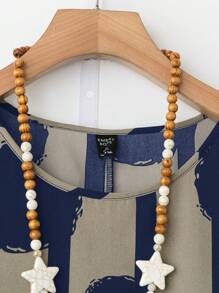 Rusticease 大码女式 2 件套几何印花圆领长袖不对称下摆上衣和裤子，休闲，冬季套装 - 藏蓝色 - 查看 9