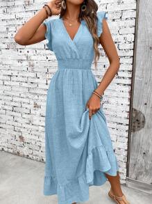 SHEIN Clasi 女士休闲松紧腰长裙，简约设计，适合度假