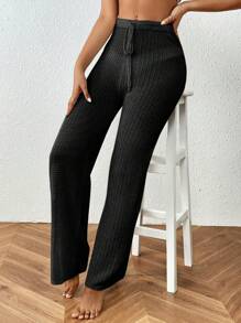Swim Vcay Pantaloni da donna a tinta unita con coulisse e nodo davanti