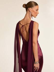 Glamine Đầm Maxi Dài Bốn Mùa Cho Nữ, Đầm Dạ Hội Thanh Lịch, Đầm Dự Tiệc Cho Nữ, Đầm Dạ Hội Cho Nữ, Đầm Maxi Cho Nữ, Đầm Mùa Hè Cho Nữ - Màu Đỏ Sâu - Xem 2