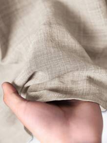 SHEIN LUNE Setelan Kemeja dan Celana Wanita Warna Polos Model V-Neck, Pakaian Kasual Sehari-hari, Pakaian Bisnis Kasual Wanita - Khaki - View 3