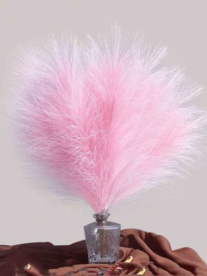 25/12/6Pcs/Set Pink Faux Pampas Grass Decor Silk Artificial Pompous Grass Floral Real Fake Pompas Grass Branches Vase Filler Flower Arrangement For Wedding Centerpieces Mother's Day Pink Home Boho Decor Artificial Reed, Valentine Day, Gift