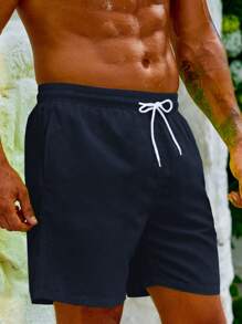 Manfinity Swimmode 男士休闲沙滩短裤（抽象印花），简约时尚，适合夏季