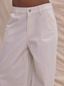 MUSERA Wide Leg Frayed Hem Denim Jeans Spring Summer Cute 90's Y2k Soft Serve Ibiza Concert Winter Casual Everyday Work Office Chic - White - View 5