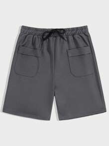 RueChic Hommes 2 pièces Pack Shorts réguliers avec poches cargo et taille à cordon