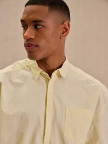 Musero Pocket Detail Long Sleeve Shirt Spring Summer - Yellow - View 4