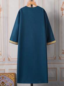 Tween Boys Noble Golden Edge Long Sleeve Shirt, Spring/Summer - Navy Blue - View 2